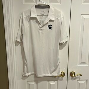 Michigan state men’s medium polo. White. Nike drift